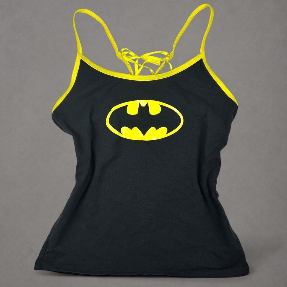 DC Comics Batgirl yellow/black tank top with Batman logo Halloween Costume